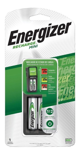 Imagen 2 de 6 de Cargador Mini Energizer + 4 Pilas Aa Recargables