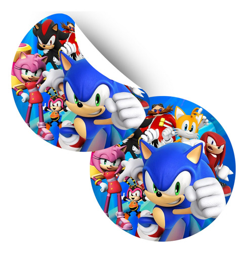 Etiquetas Turma Do Sonic 3,5cm C/40