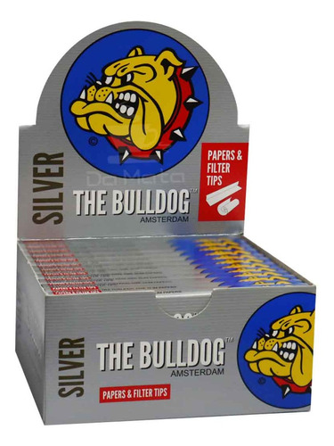 Caixa De Seda The Bulldog Silver Com Piteira King Size