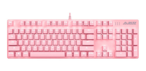 Imagen 2 de 6 de Teclado Mecanico Iluminado 104 Teclas Rosa Switch Red- Ajazz
