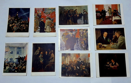 10 Postales Lenin Soviéticas 1966 Moscú 