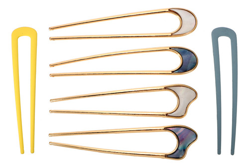 Horquilla Japonesa De 2 Puntas Con Forma De U De Metal, 6 Un