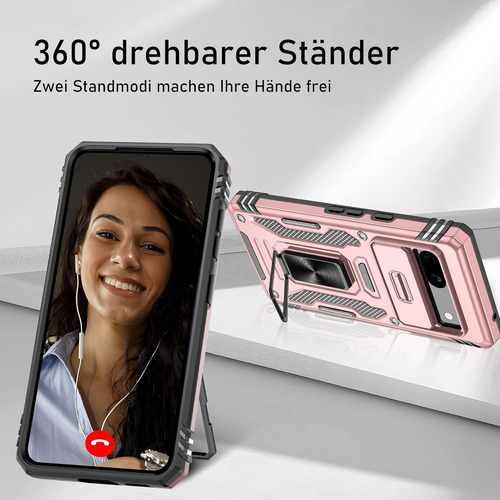 Funda Uso Rudo Cámara Para Google Pixel 7a Carcasa+mica Rosa Google Pixel 7a