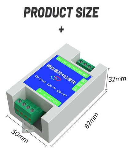 Modulo Conversor 0-5v Adc 12 Bits A Rs-485, 2 Canales