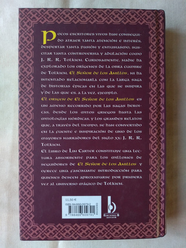 Tolkien El Origen De El Señor De Los Anillos Lin Carter (Usado)