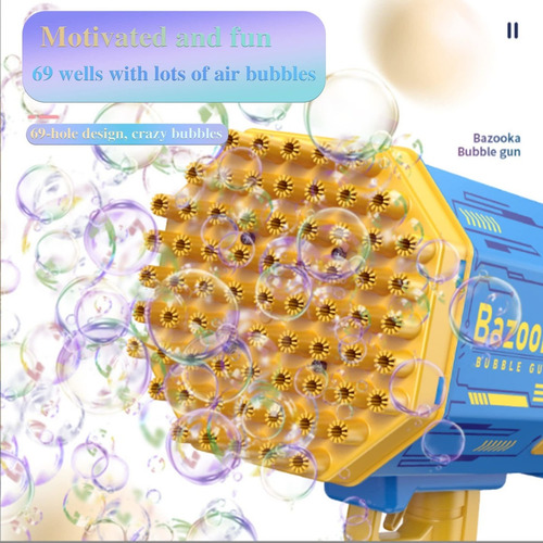 Imagen 4 de 8 de Bubble Gun 69-hole Llevó Luces Rainbow Bubble Machine A