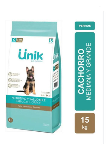 Alimento Unik Perro Cachorro Razas Medianas Y Grandes 15 Kg