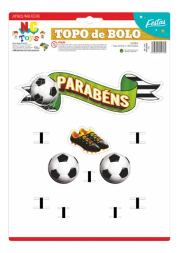 Topper Topo De Bolo Temático Cor Verde E Branco Gol