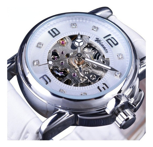 Reloj Mecánico Automático Winner Wrl8011 Para Mujer Color Del Fondo Blanco