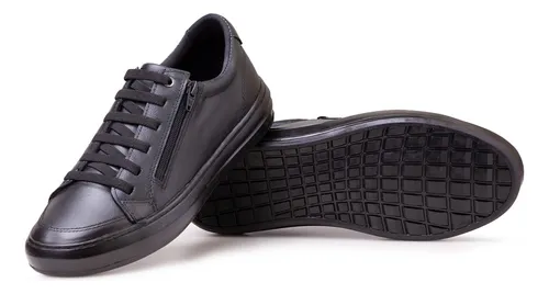 Sapat nis Masculino Adulto Casual Couro Leg timo All Black R 159