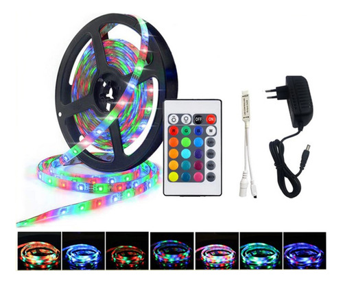 Rollo Led Rgb 2835 15mts Con Control Y Transformador