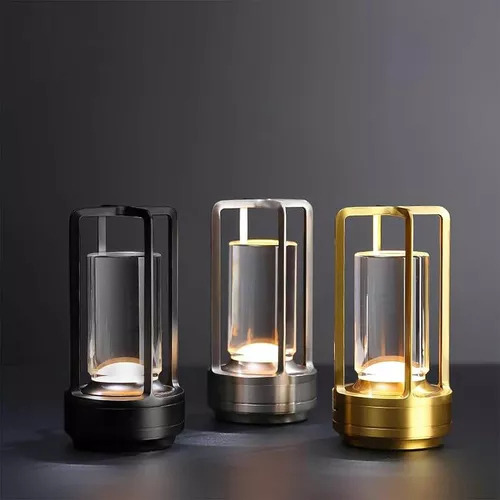 Portavelas Con Diseño Square-shaped Genérica Klarako Crystal Lantern Oro Diámetro 9cm