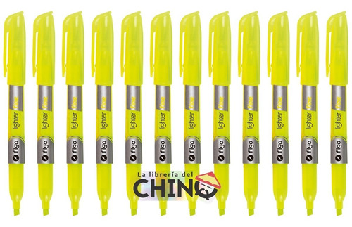 Set X12 Resaltador Filgo Lighter Fine Marcador Amarillo Fluo