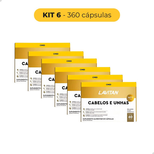 Vitamina Lavitan Cabelo Unha 360 Caps Alternativa Pantogar
