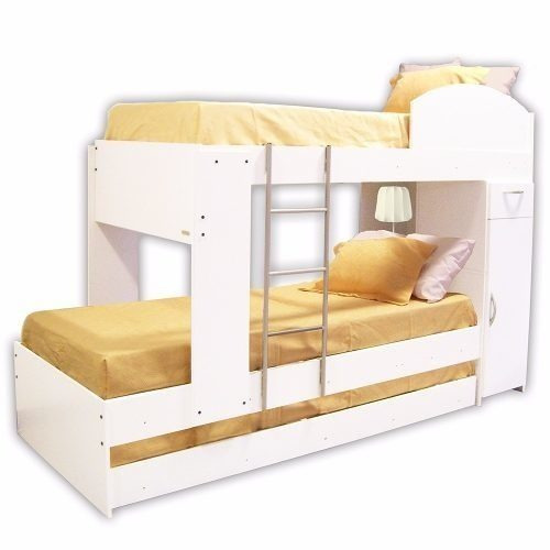 Cama cucheta/nido Platinum 954 1 plaza color blanco fabricada en mdp