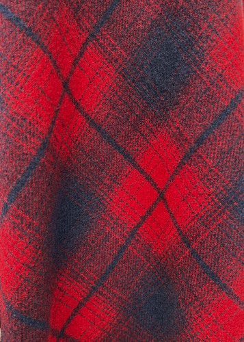 Poncho Capa Chal Abierto Flecos Lana Cuadros Suave Fino