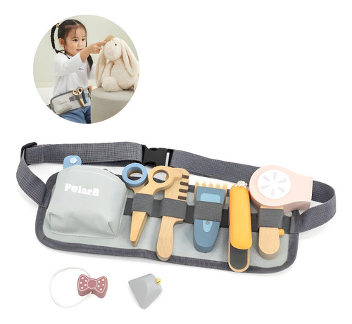 Set Juego Didactico Peluquería Peluquera En Madera Niños