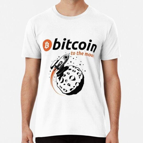 Remera Bitcoin Blanco A La Luna Btc Algodon Premium