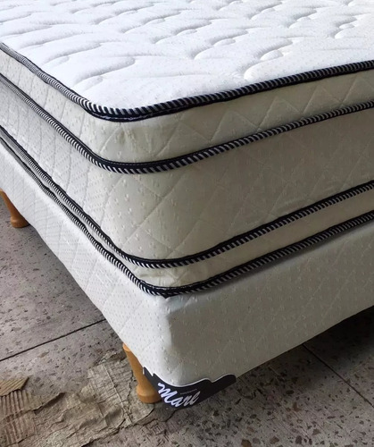 Colchon Sommier 2 X 2 Resortes Con Doble Pillow Somier