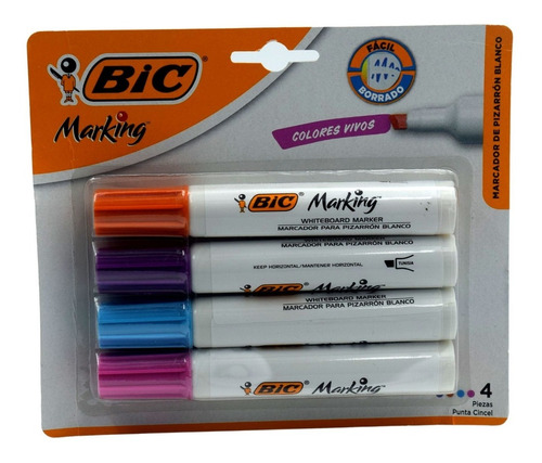 Marcador Para Pizarron Blanco Bic Marking  Cont. 4 Piezas