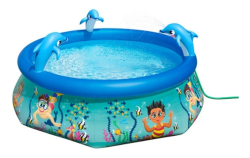 Alberca Piscina Oasis Familiar H2o Go Con Aspersor De Agua