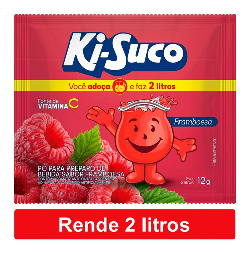Refresco Em Pó Ki-suco De Framboesa Caixa Com 20 Unid 12g