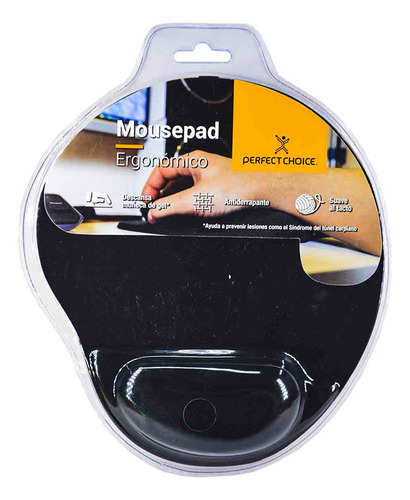 Mousepad Ergonomico Almohadilla Gel Perfect Choice Negro