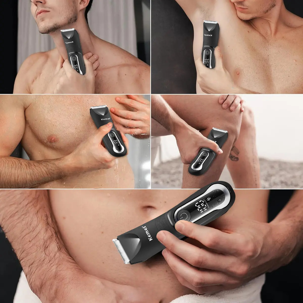 Máquina Kemei KM 1845 Cerâmica Sem Fio Recarregável , aparador de pelos intimos , barba , corpo ,... 2