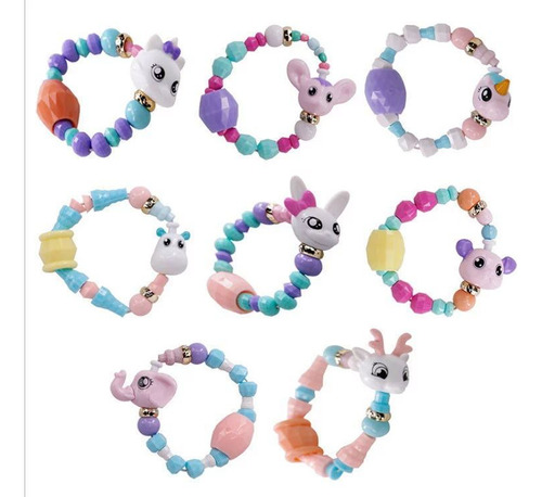 8pcs- Pônei Pulseira Colar Boneca Móvel Decoração