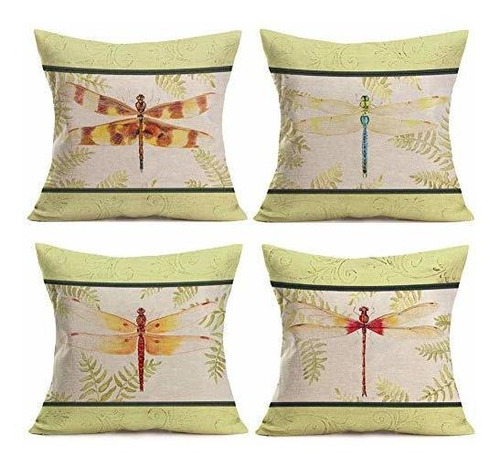 Fukeen Dragonfly Tirar La Cubierta De Almohada Estilo 2qszw