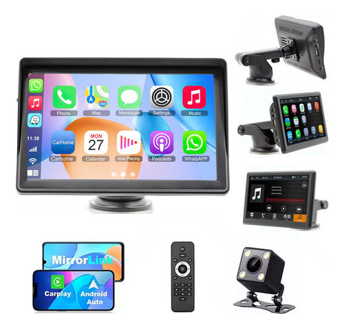 Autoestéreo 7inch Portátil Con Inalámbrico Carplay Y Android Auto Essgoo bw600