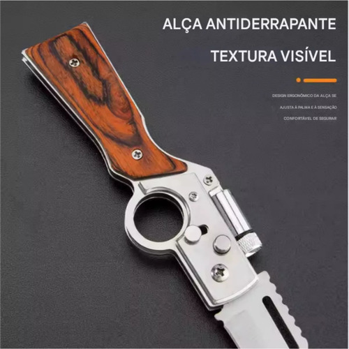 Canivete Automático Com Lanterna Tática Sobrevivência