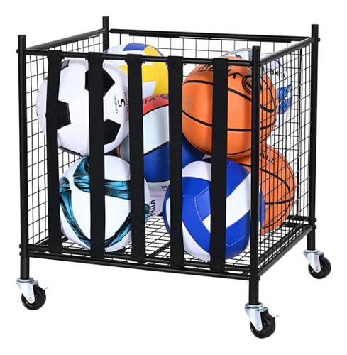 Balon Basketball Vevor Carro De Almacenamiento De Pelotas De
