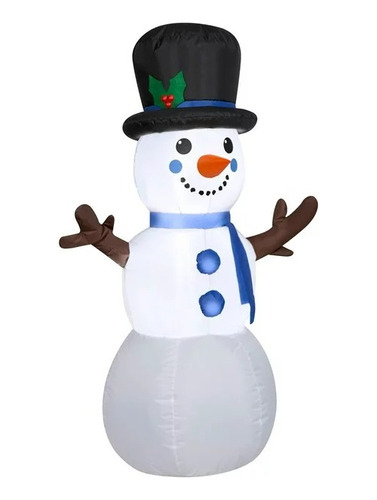 Inflable Holiday Time Hombre De Nieve Sombrero De Copa 122cm