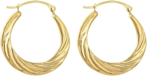 Aretes De Aro Con Candido Francés Trenzado De Oro Amarillo A
