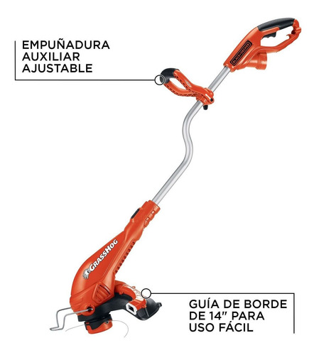 Imagen 2 de 10 de Desbrozadora Bordeadora 14'' 800w Black+decker Gh750-b3