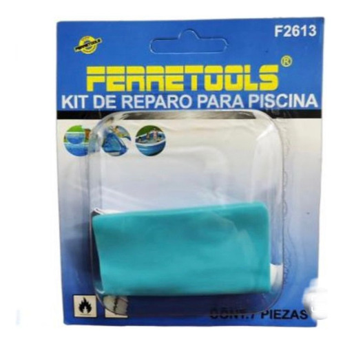 Kit Reparación Piscinas Colchones Inflables Color Azul 7 Pcs