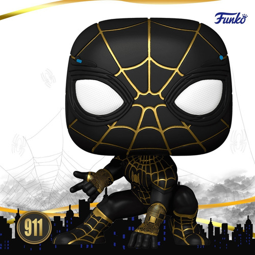 Imagen 3 de 8 de Funko Pop Spider Man Negro Dorado #911 No Way Home Original