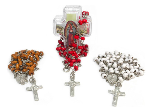 12 Rosarios Recuerdos Católicos De Madera Con Aroma Cruz Multicolor