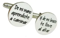 Comprar Par De Gemelos Pin Botonera Hombre Papá Plata Dibujo Láser