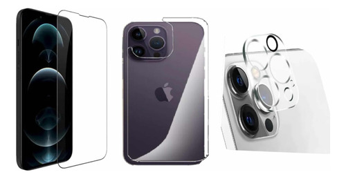 Mica Vidrio Frente + Trasera + Camara Para iPhone 14 Pro Max