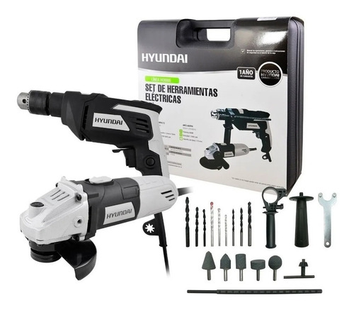 Kit Maletin Amoladora 600w + Taladro 550w Hyundai