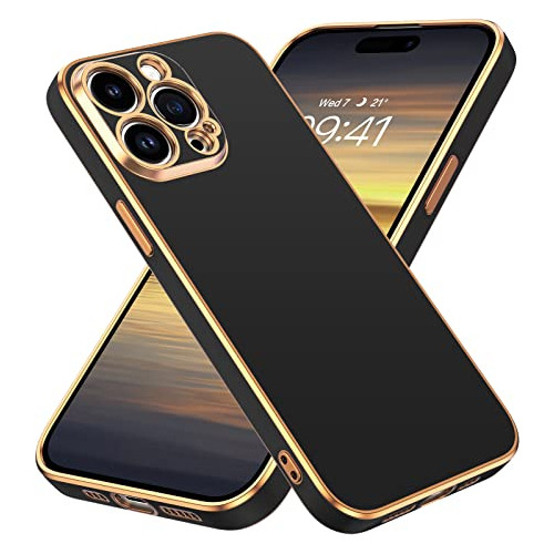 Funda Para iPhone 14 Pro 6.1 Pulgada Negro/dorado Electro-02