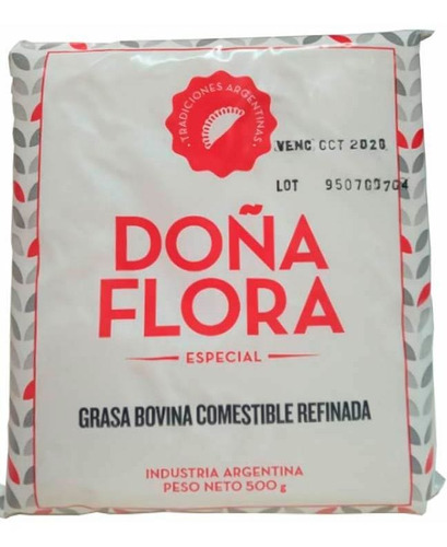 Pack X 48 Unid. Grasa  Vaca 500 Gr Doña Flora Grasas Pro