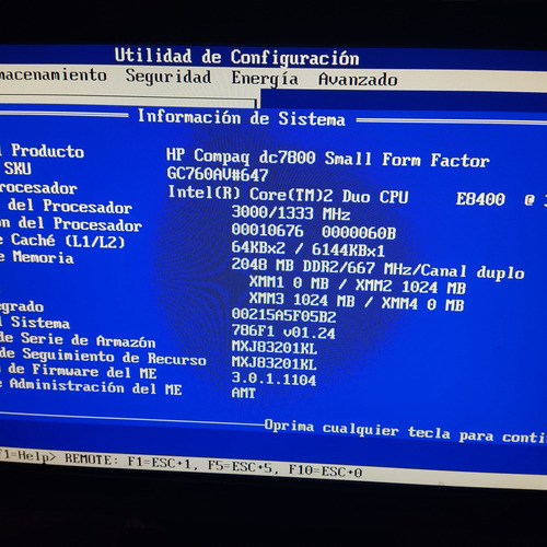 Cpu Hp Compaq Dc7800 Small Funcionando Pregunta Lo Que Neces (Usado)