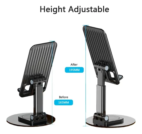 Soporte De Mesa Para Celular Rotación 360 Aluminio Plástico