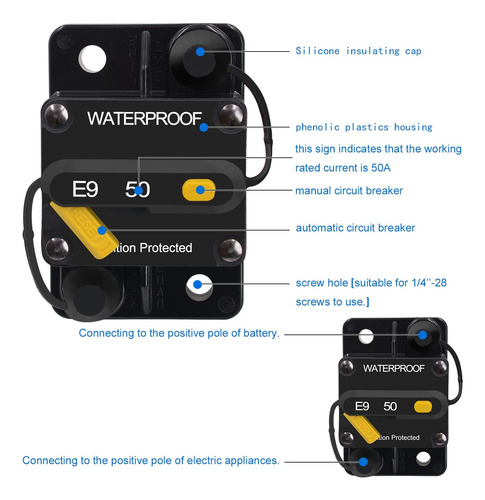 Disyuntor 50a Impermeable Con Reinicio Manual