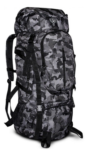 Mochila Grande Acampamento Impermeável Trilha Viagem 70l Cor Camuflada