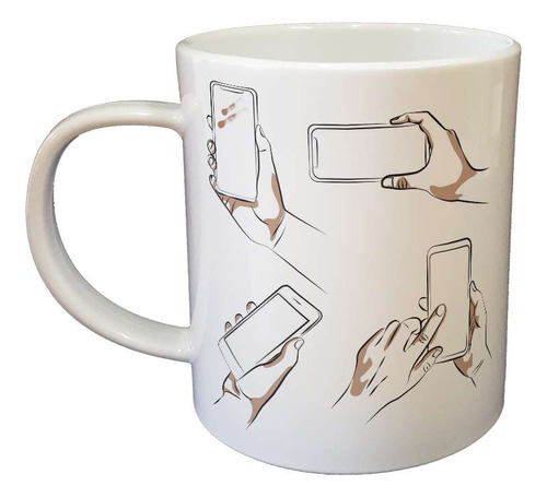 Taza De Plastico Celular Manos Digital Pantallas