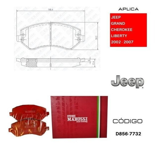 Pastillas Delanteras Frenos Jeep Cherokee Liberty 2002-2007